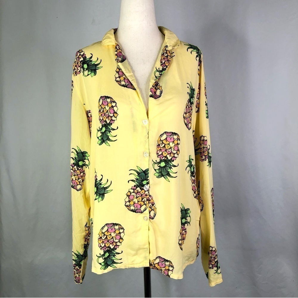 asos butter yellow pineapple pajama top shirt 6